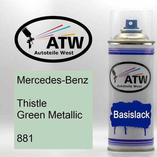 Mercedes-Benz, Thistle Green Metallic, 881: 400ml Sprühdose, von ATW Autoteile West.